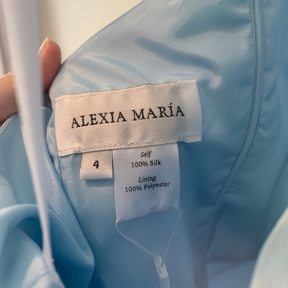 Alexia Maria Never Worn Silk Mermaid Dress w Bow - Picture 2 of 6